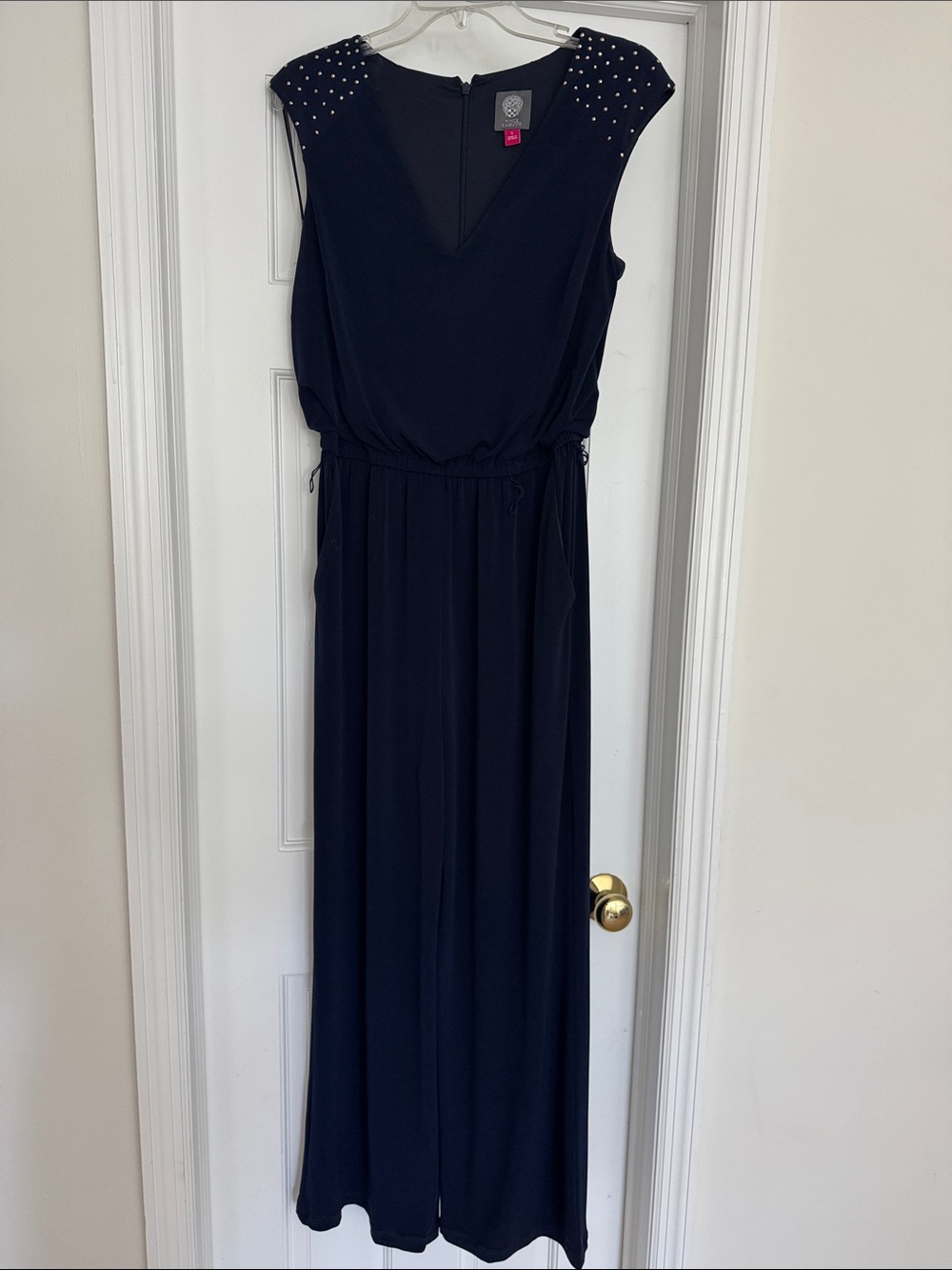 Vince Camuto Blue Stud-Embellished Jumpsuit